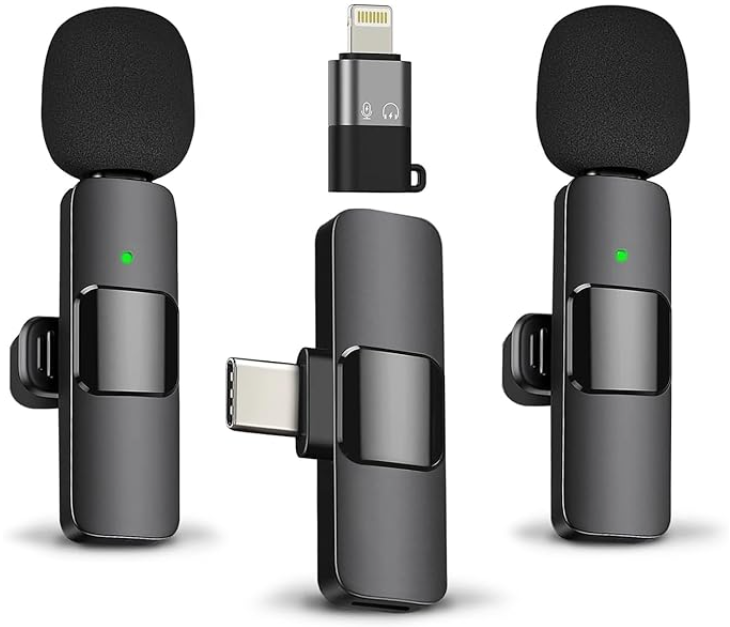 Microfono Inalámbrico K9 Dos Micrófonos Tipo C y iPhone