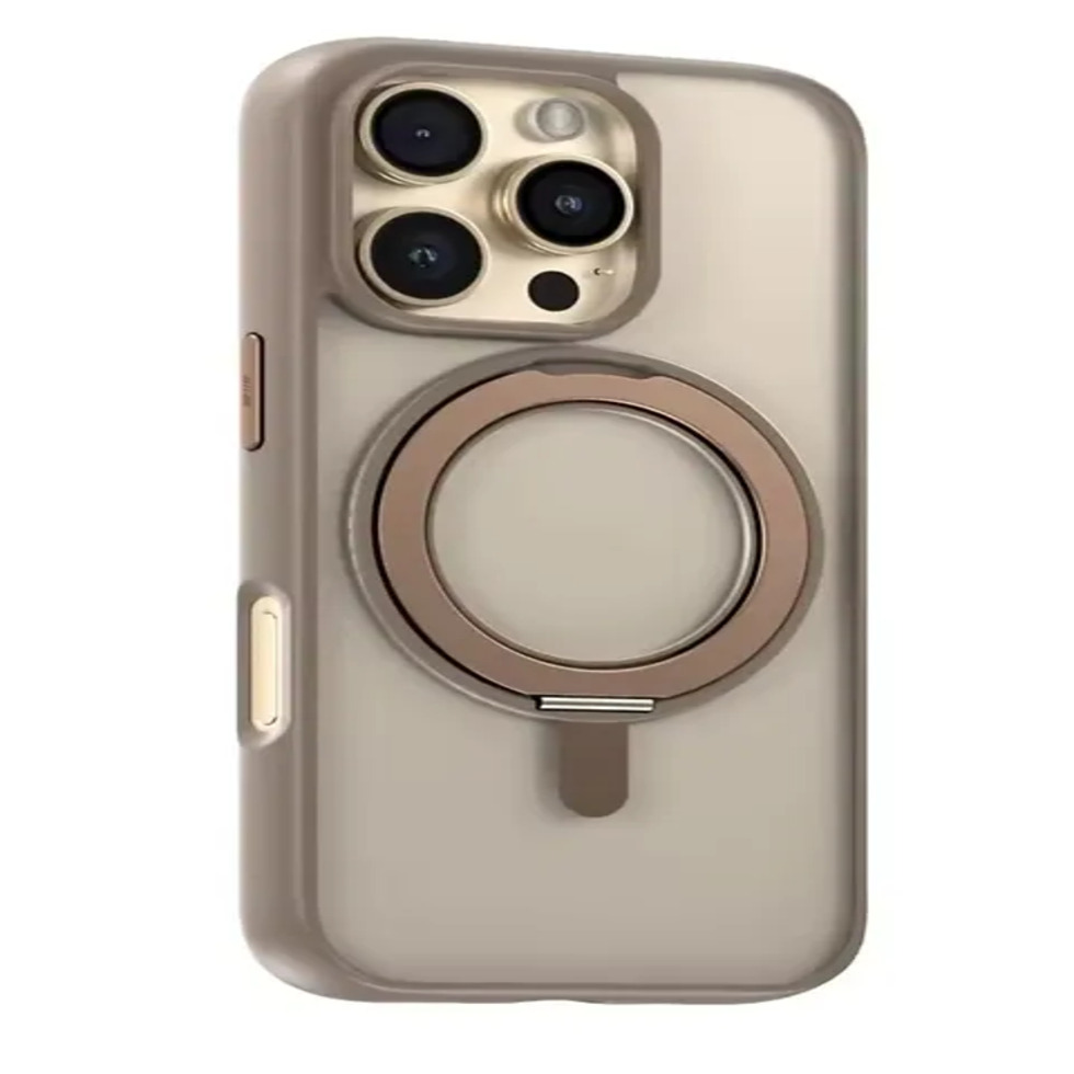 Blueo Skin Friendly Magnetic Case with 360 Rotable Stand iPhone 16 Pro Rose Gold