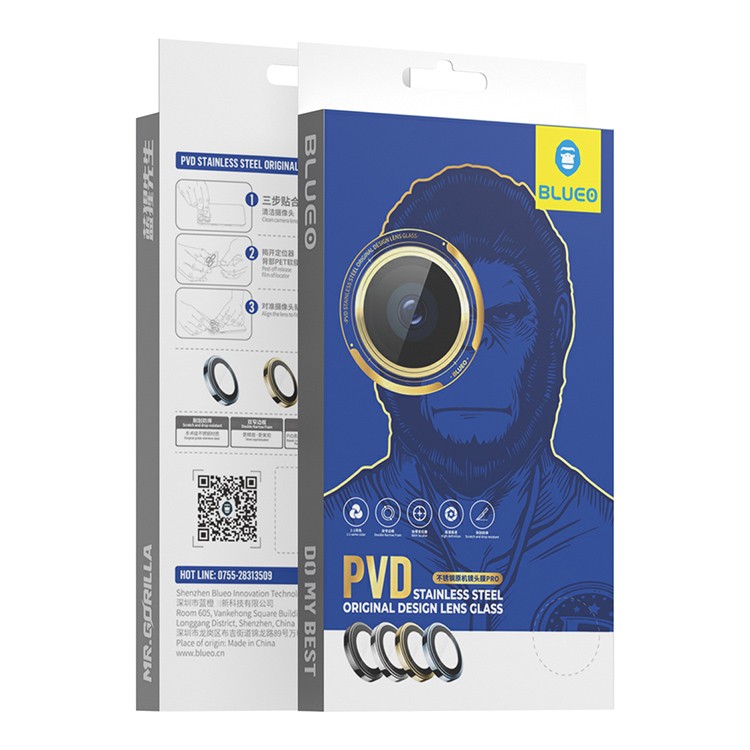 Blueo PVD stainless steel Lens Glass-3 pcs iPhone 15 Pro Silver