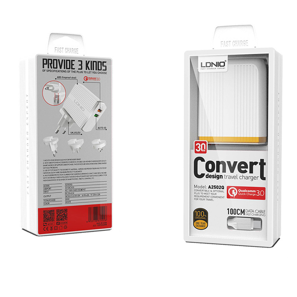 Cargador LDNIO A2502Q Micro USB Carga R?ida 30w