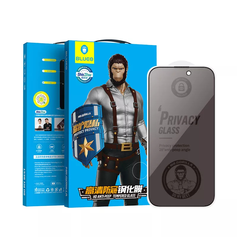 Blueo Full Cover Anti-Peep Glass with Applicator iPhone 15