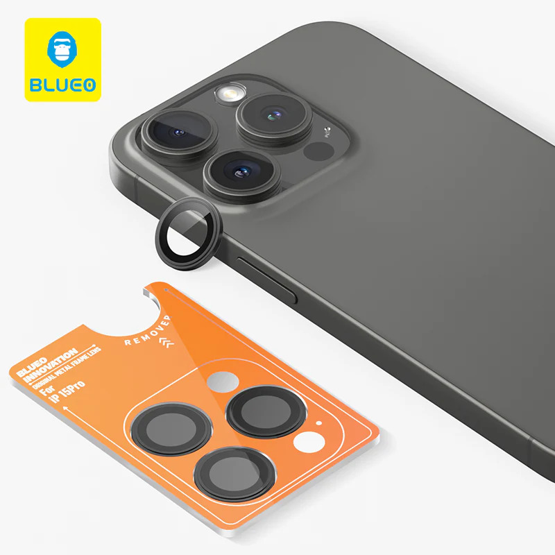 Blueo Original Metal Frame Lens Protector Glass 14 Pro/ 14 Pro Max Black