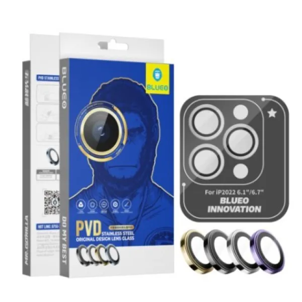Blueo PVD stainless steel Lens Glass-3 pcs iPhone 13Pro/Pro Max Black