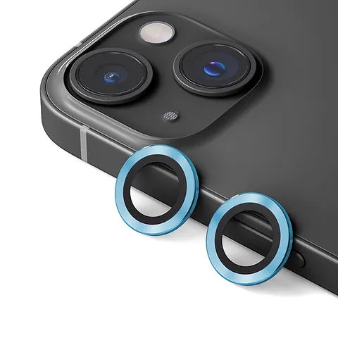 Blueo Original Metal Frame Lens Protector Glass iPhone 14, 14 Plus Blue