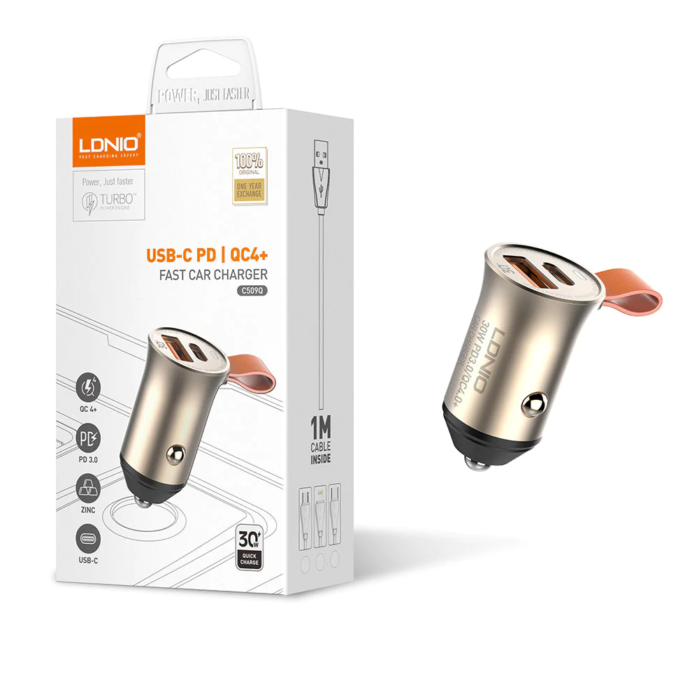 Ldnio Fast Car Charger Type C to Lighting C509Q 6G
