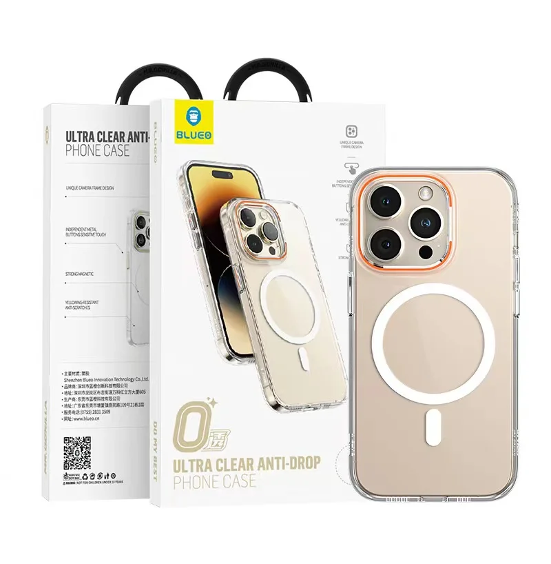 Blueo Ultra Clear Anti-Drop Phone Case iPhone 15 Pro Orange